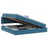 vidaXL Lit de rangement LED avec matelas Bleu fonc&eacute; 200 x 200 cm