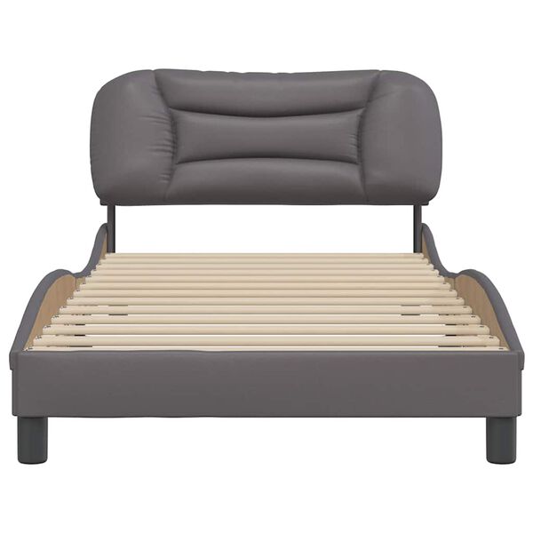 vidaXL Cadre de lit sans matelas Hvar gris 100x200 cm similicuir