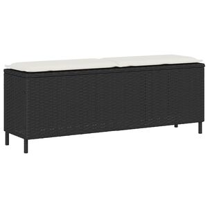 vidaXL Banc de jardin avec coussin noir 110x30x40,5 cm r&eacute;sine tress&eacute;e
