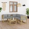 vidaXL Salon de jardin 6 pcs avec coussins gris