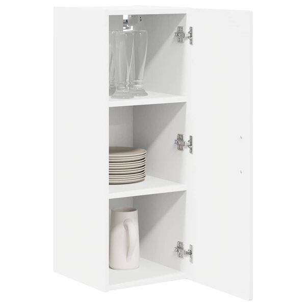 vidaXL Armoire de cuisine avec &eacute;tag&egrave;re Blanc brillant 30 x 31 x 80 cm