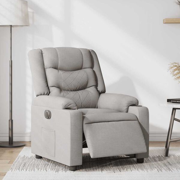 vidaXL Fauteuil inclinable &eacute;lectrique gris nuage tissu