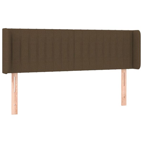 vidaXL T&ecirc;te de lit &agrave; LED Marron fonc&eacute; 147x16x78/88 cm Tissu