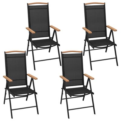 vidaXL Mobilier à dîner de jardin 5 pcs et chaises pliables Aluminium