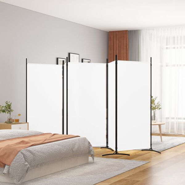 vidaXL Cloison de s&eacute;paration 5 panneaux Blanc 433x180 cm Tissu
