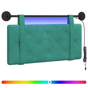 vidaXL T&ecirc;te de lit suspendue Avec lumi&egrave;re LED Turquoise Velours