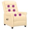 vidaXL Fauteuil de massage électrique Crème Similicuir