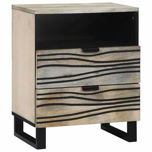 vidaXL Cabinet de chevet avec tiroir Blanc et Noir 50 x 33 x 62 cm