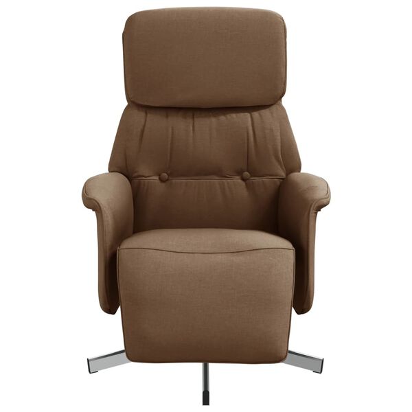 vidaXL Fauteuil inclinable avec repose-pieds marron tissu