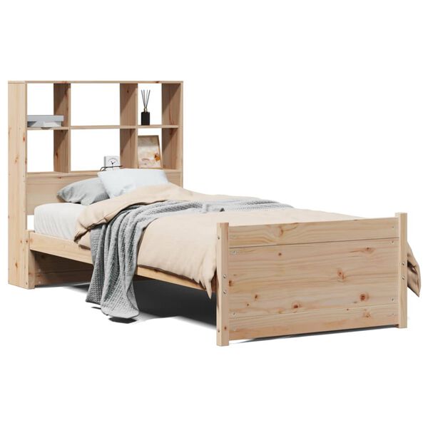 vidaXL Lit biblioth&egrave;que sans matelas 90x200 cm bois de pin massif