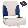 vidaXL Si&egrave;ge de bateau pliable 1 ensemble oreiller bleu blanc