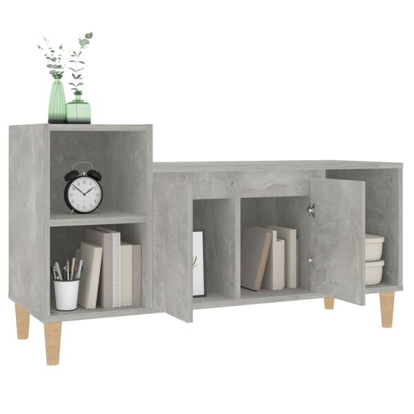 vidaXL Meuble TV Gris béton 100x35x55 cm Bois d'ingénierie
