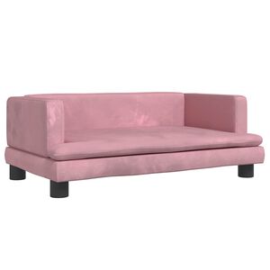 vidaXL Canap&eacute; pour enfants rose 80x45x30 cm velours