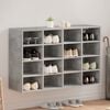vidaXL Cabinet &agrave; chaussures avec &eacute;tag&egrave;re Gris b&eacute;ton 103 x 30 x 67 cm