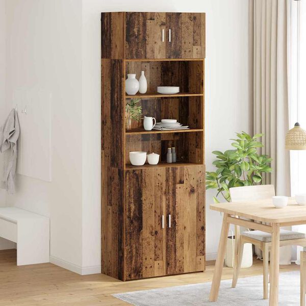 vidaXL Armoire de rangement Bois Ancien 80 x 42,5 x 225 cm