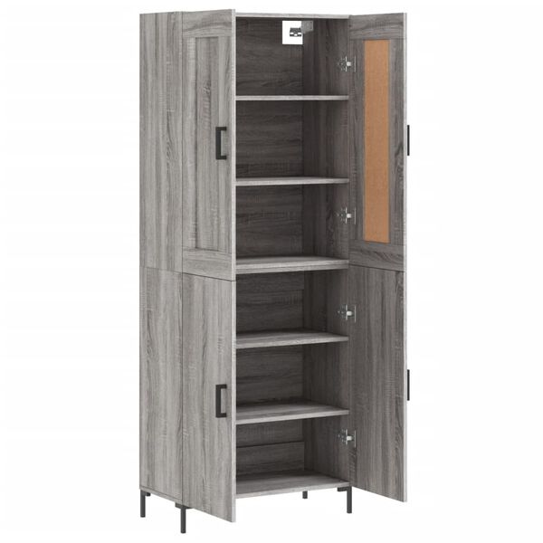 vidaXL Buffet haut Sonoma gris 69,5x34x180 cm Bois d'ing&eacute;nierie