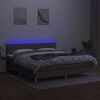 vidaXL Sommier &agrave; lattes de lit avec matelas LED Taupe 160x200 cm Tissu