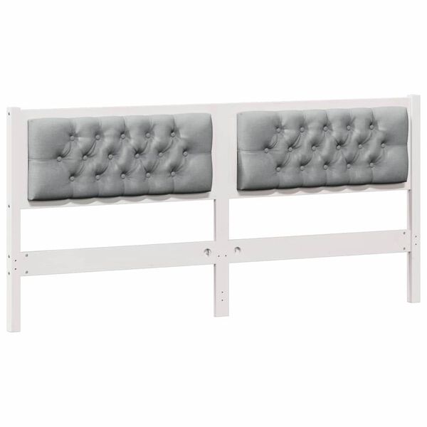 vidaXL T&ecirc;te de lit Autre Blanc et gris clair 160 cm Bois massif en pin