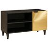 vidaXL Meuble TV Noir et Or 80 x 33 x 46 cm Bois d'ing&eacute;nierie