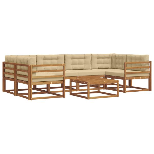 vidaXL Ensemble de canap&eacute;s d'ext&eacute;rieur 7 pcs Naturel et Beige