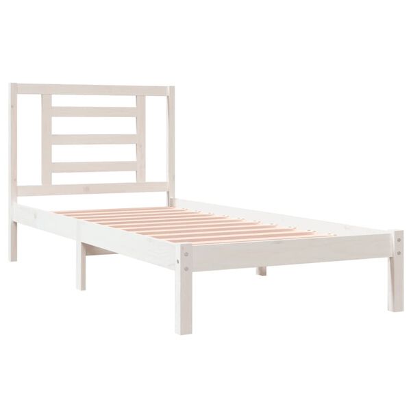 vidaXL Cadre de lit sans matelas blanc 90x200 cm bois de pin massif