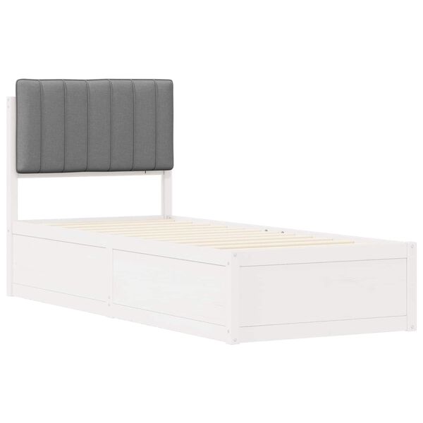 vidaXL Cadre de lit avec t&ecirc;te de lit rembourr&eacute;e Gris clair 80 x 200 cm