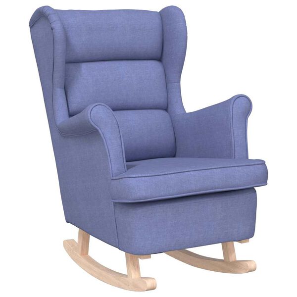 vidaXL Chaise &agrave; bascule bleu jean 74x90x102 cm tissu