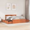 vidaXL Lit avec tiroirs/matelas cire marron 160x200 cm bois massif pin