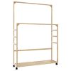 vidaXL Porte-v&ecirc;tements et &eacute;tag&egrave;res et roulettes 90x35x155 cm bambou