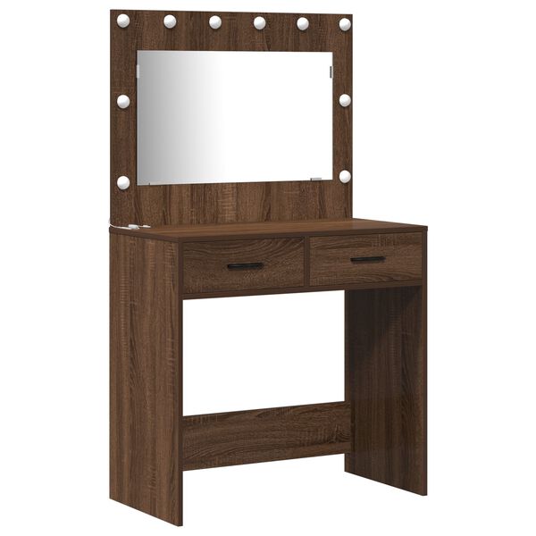vidaXL Table de Toilette avec tiroir 2 pcs Marron 40 x 41 x 75 cm
