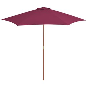vidaXL Parasol d'ext&eacute;rieur avec m&acirc;t en bois 270 cm rouge bordeaux