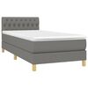 vidaXL Sommier &agrave; lattes de lit avec matelas et LED Gris fonc&eacute; 90x200cm