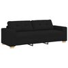 vidaXL Canap&eacute; 3 pcs Noir 221 x 80 x 80 cm Tissu en lin m&eacute;lang&eacute;