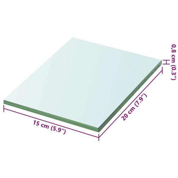 vidaXL Panneau d’étagère Verre transparent 20 x 15 cm