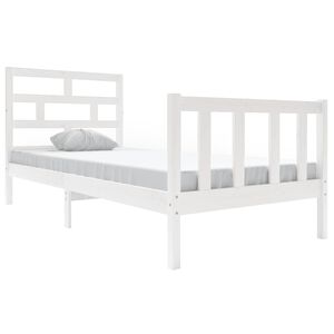 vidaXL Cadre de lit sans matelas blanc bois massif 90x200 cm