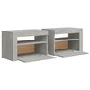 vidaXL Tables de chevet 2 pcs avec LED Gris béton 60x35x40 cm
