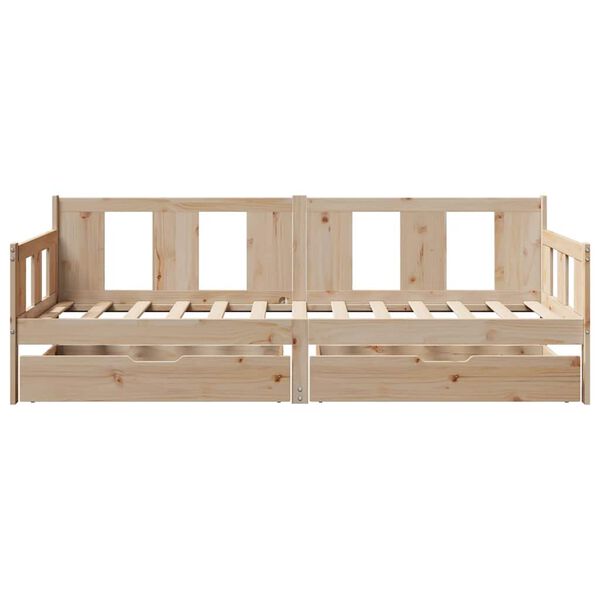 vidaXL Lit de jour avec tiroirs sans matelas 90x200 cm bois massif