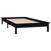 vidaXL Cadre de lit à LED sans matelas noir 75x190 cm bois massif