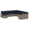 vidaXL Ensemble de canap&eacute; de jardin 11 pcs avec coussins gris r&eacute;sine tress&eacute;e