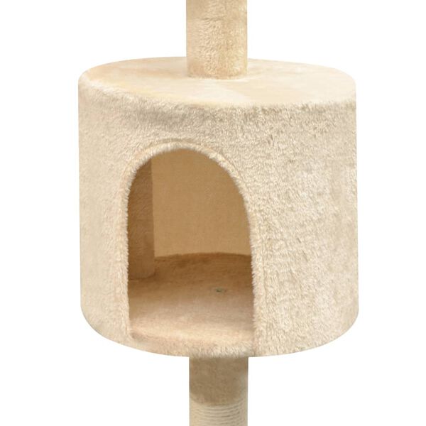 vidaXL Arbre à chat avec griffoirs en sisal 125 cm Beige
