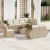 vidaXL Salon de jardin avec coussins 9 pcs beige r&eacute;sine tress&eacute;e