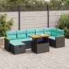 vidaXL Salon de jardin avec coussins 8 pcs gris r&eacute;sine tress&eacute;e acacia