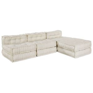 vidaXL Unit&eacute; de canap&eacute; modulaire Tissu Cr&egrave;me 210 x 140 x 56 cm