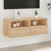 vidaXL Meuble TV mural chêne sonoma 80x30x30 cm bois d'ingénierie