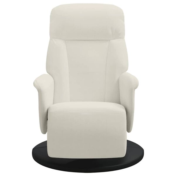 vidaXL Fauteuil inclinable avec repose-pied cr&egrave;me velours