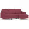 vidaXL Canap&eacute; &agrave; 3 places avec repose-pieds Rouge bordeaux 180 cm Tissu