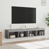 vidaXL Meubles TV avec lumi&egrave;res LED 2 pcs sonoma gris 80x30x30 cm