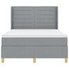 vidaXL Lit &agrave; Ressorts avec matelas Gris clair 140 x 190 cm tissu