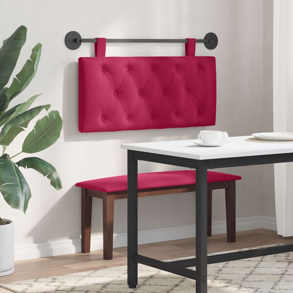 vidaXL T&ecirc;te de lit suspendue Bordeaux 90 x 55 x 7 cm Velours