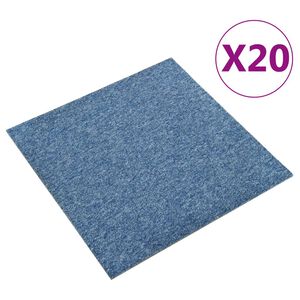 vidaXL Dalles de tapis de sol 20 pcs 5 m&sup2; 50x50 cm Bleu